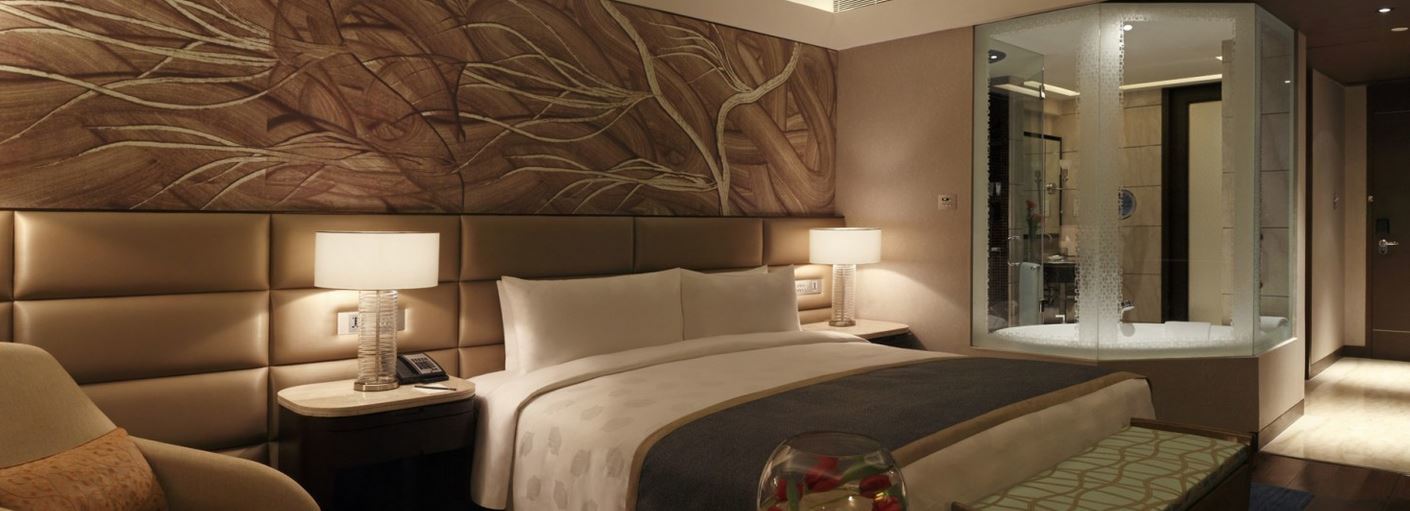 فندق ذا ليلا أمبيانس كونفينشن دلهي نيودلهي المظهر الخارجي الصورة A bedroom at the hotel